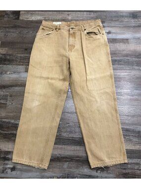 Orvis Jeans Men Size 36×27 Khaki Straight Leg Cotton